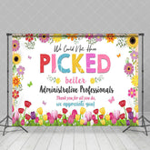 Aperturee - Aperturee Colored Floral Administrative Professionals Backdrop